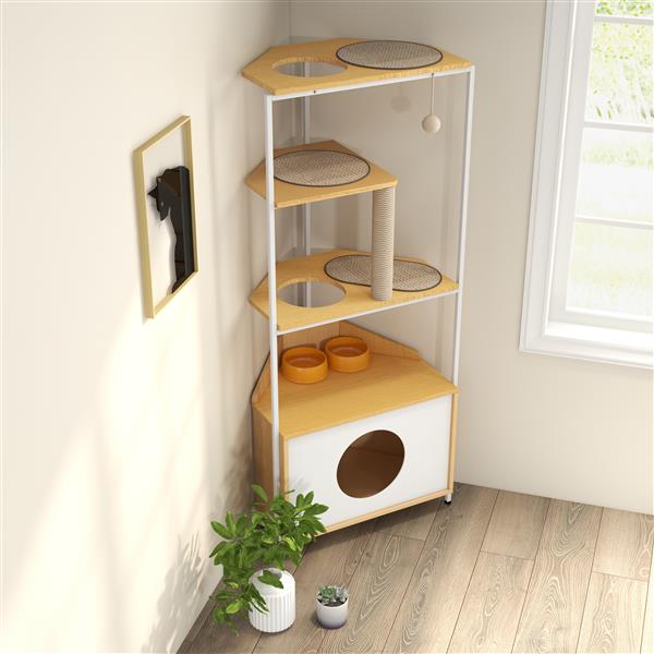 Corner Cat Tower — Space-Saving Climbing Tree – Cat Furniture