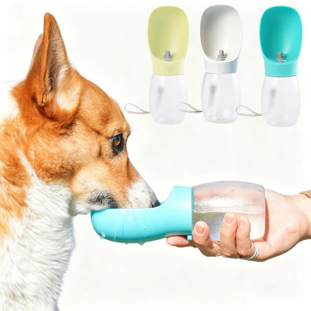 Auslaufsichere, tragbare Hundetrinkflasche für Reisen