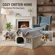 Foldable Winter Pet House — Warm Double-Roof Bed for Small Pets – Small Pet Supplies thumbnail