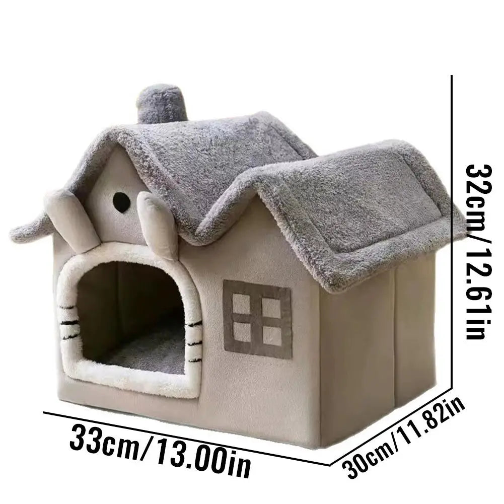 Foldable Winter Pet House — Warm Double-Roof Bed for Small Pets – alternate view 6 of 7