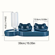 3-in-1 geneigtes Haustiernapf-Set mit Schwerkraft-Wasserspender – alternate view 3 thumbnail