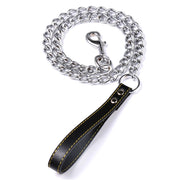 Heavy-Duty Metal Chain Dog Leash with Leather-Style Handle – alternate view 6 thumbnail