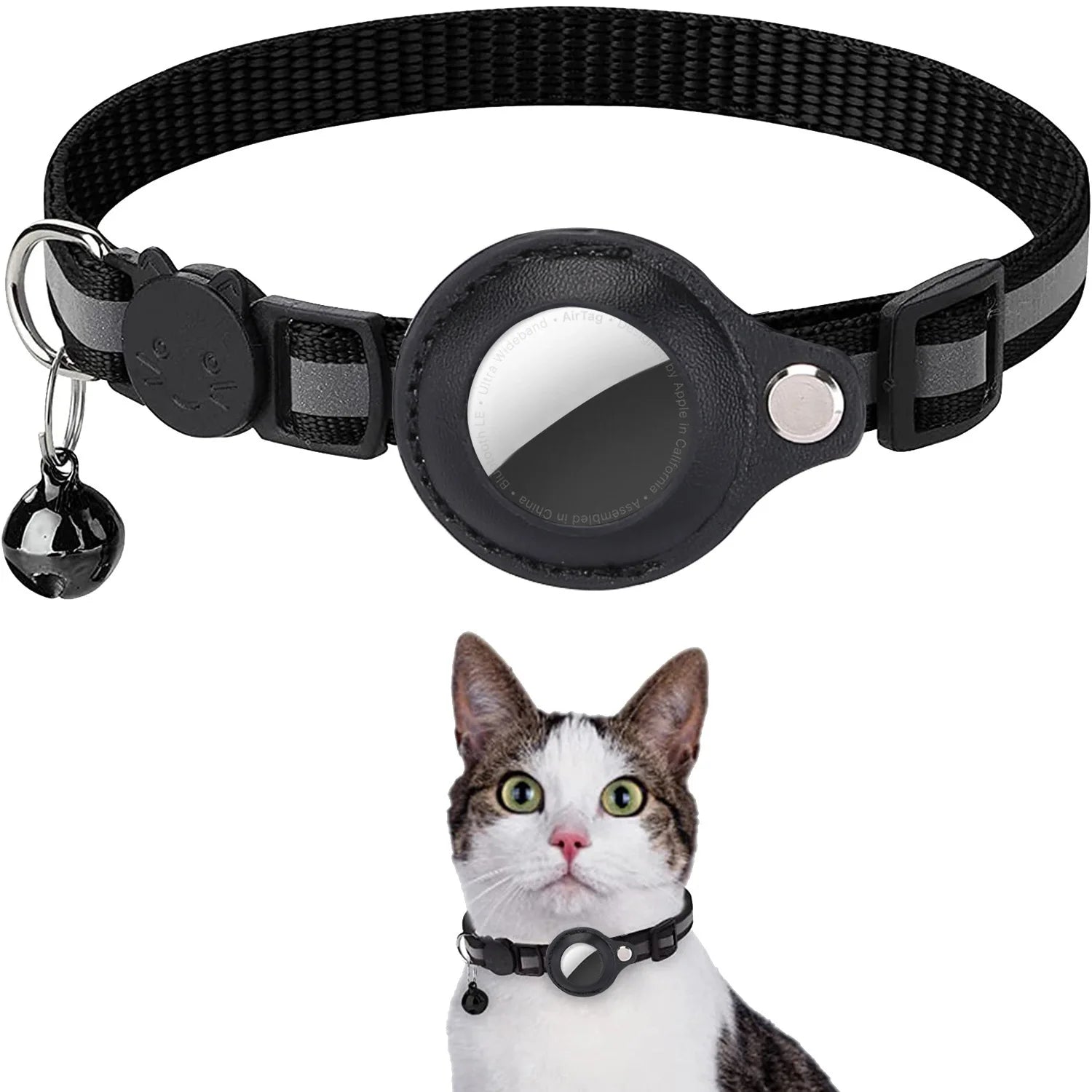 Breakaway Cat Collar with AirTag Holder — Reflective & Waterproof – Cat Accessories