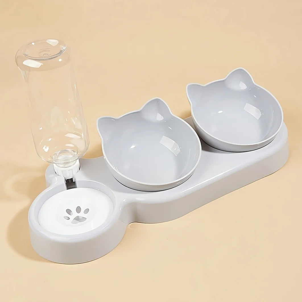 3-in-1 geneigtes Haustiernapf-Set mit Schwerkraft-Wasserspender – alternate view 9 of 10