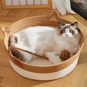 Hand-Woven Rattan Cat Bed — Cooling Summer Sleeping House – Cat Beds thumbnail