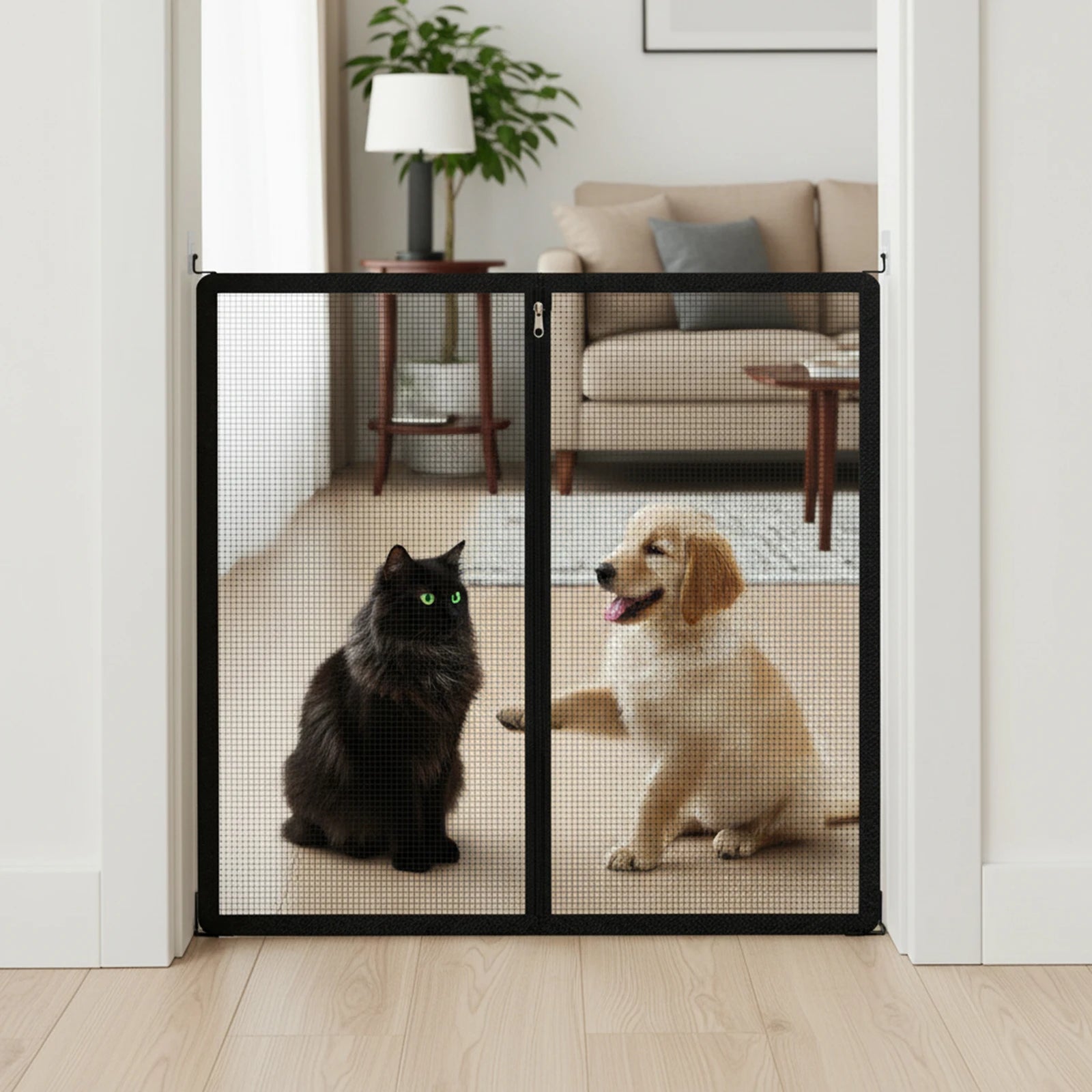 No-Drill Mesh Pet Gate — Anti-Escape Door & Stair Barrier – alternate view 5 of 8