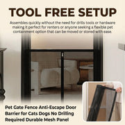No-Drill Mesh Pet Gate — Anti-Escape Door & Stair Barrier – alternate view 6 thumbnail