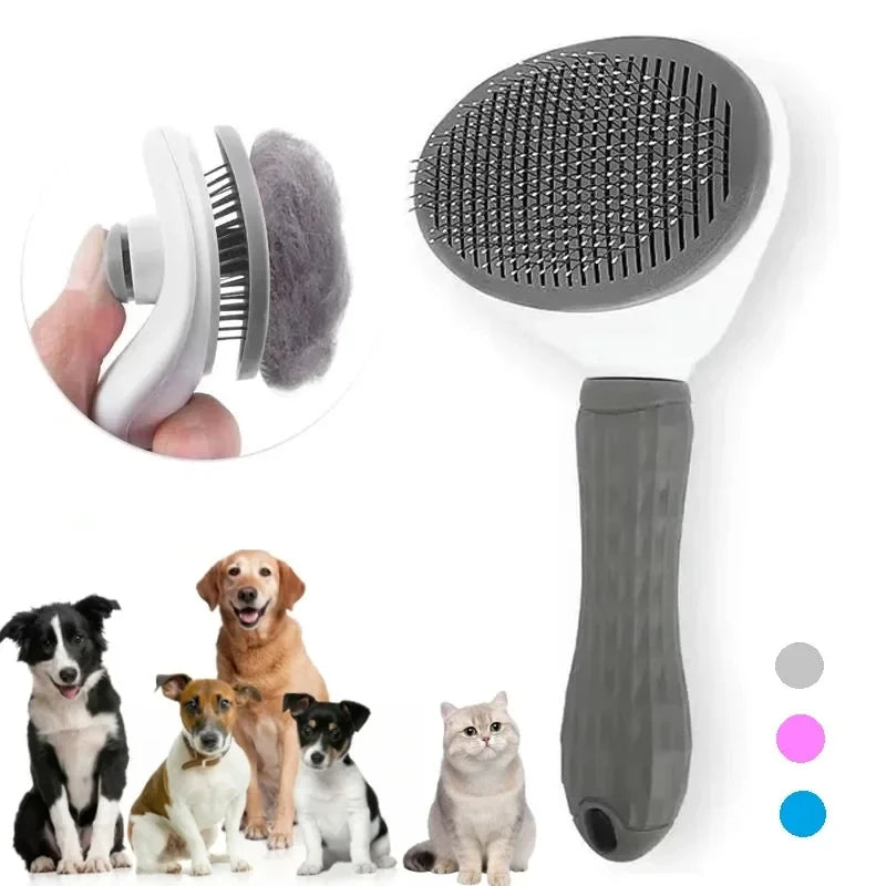 Self-Cleaning Slicker Brush for Dogs & Cats – Pet Grooming