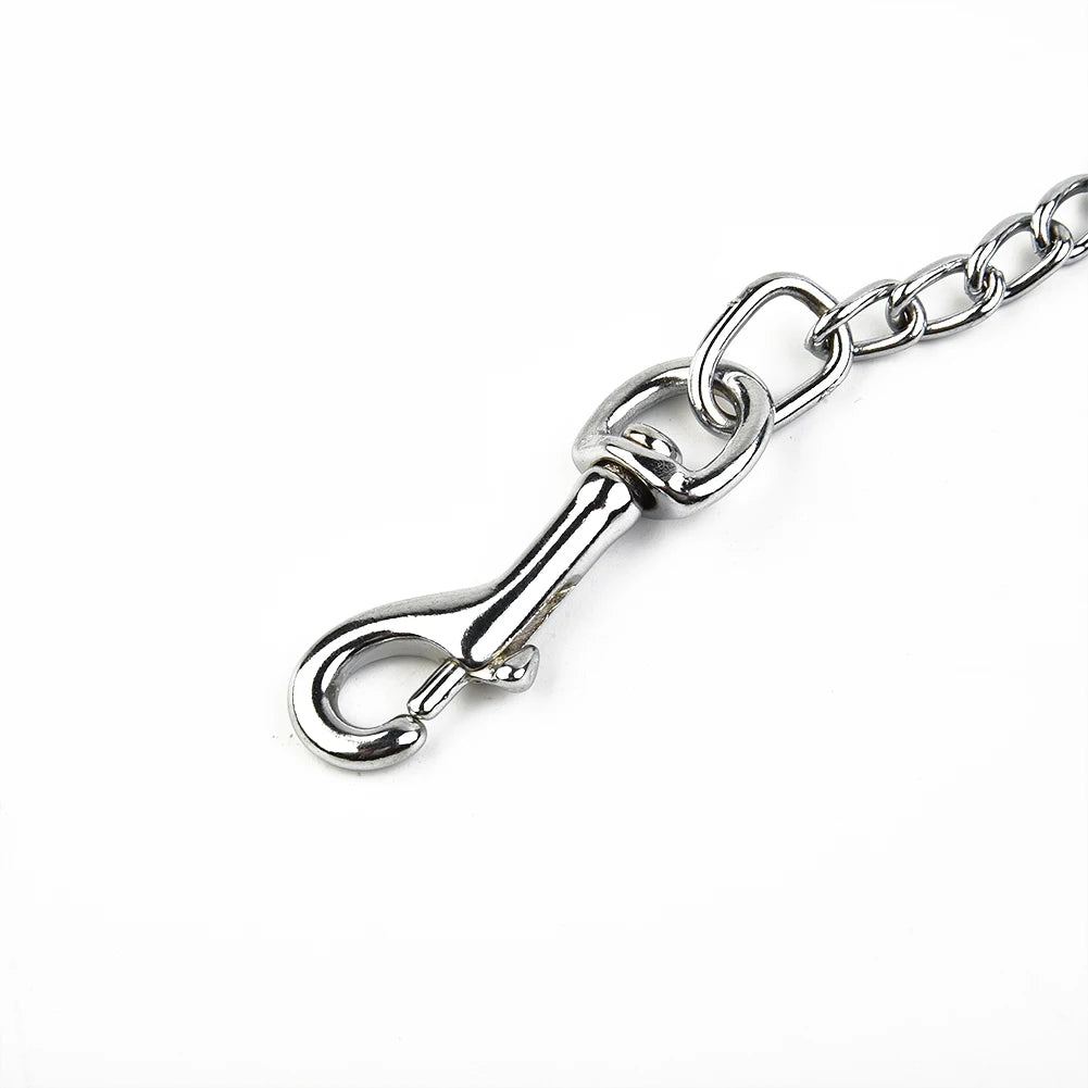 Heavy-Duty Metal Chain Dog Leash with Leather-Style Handle – alternate view 5 of 6