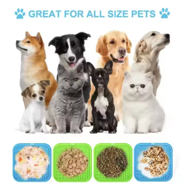 Köpekler için Silikon Yalama Matı ve Yavaş Mama Kabı