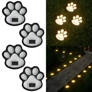 Solarbetriebene Pfotenabdruck-Gartenleuchten (4er-Pack) – alternate view 8 thumbnail