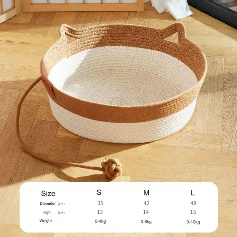 Hand-Woven Rattan Cat Bed — Cooling Summer Sleeping House – alternate view 9 of 9
