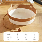 Hand-Woven Rattan Cat Bed — Cooling Summer Sleeping House – alternate view 9 thumbnail