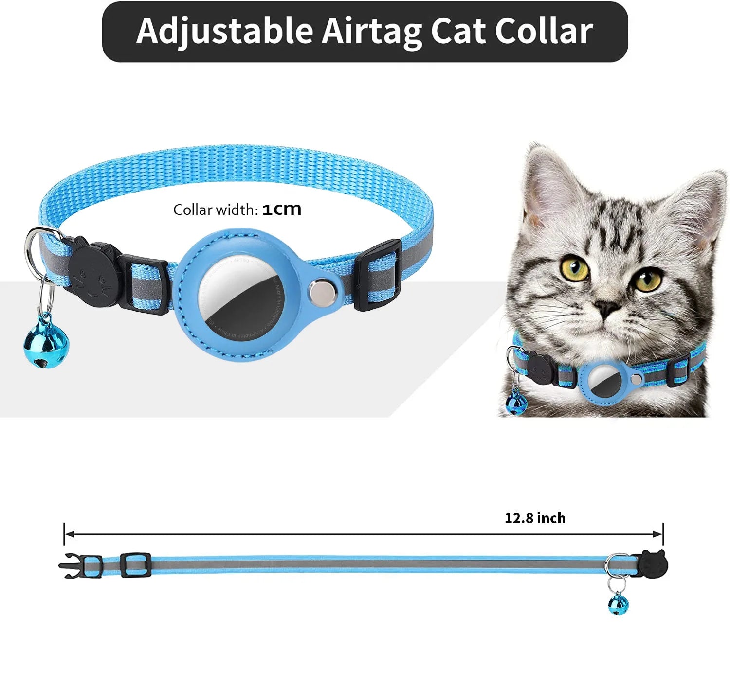 Breakaway Cat Collar with AirTag Holder — Reflective & Waterproof – alternate view 5 of 13