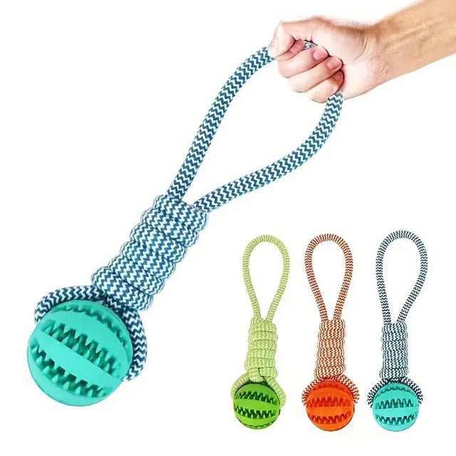 Cotton Rope Treat-Dispensing Puzzle Ball for Dogs