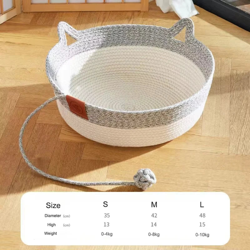 Hand-Woven Rattan Cat Bed — Cooling Summer Sleeping House – alternate view 7 of 9