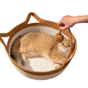 Hand-Woven Rattan Cat Bed — Cooling Summer Sleeping House – alternate view 6 thumbnail