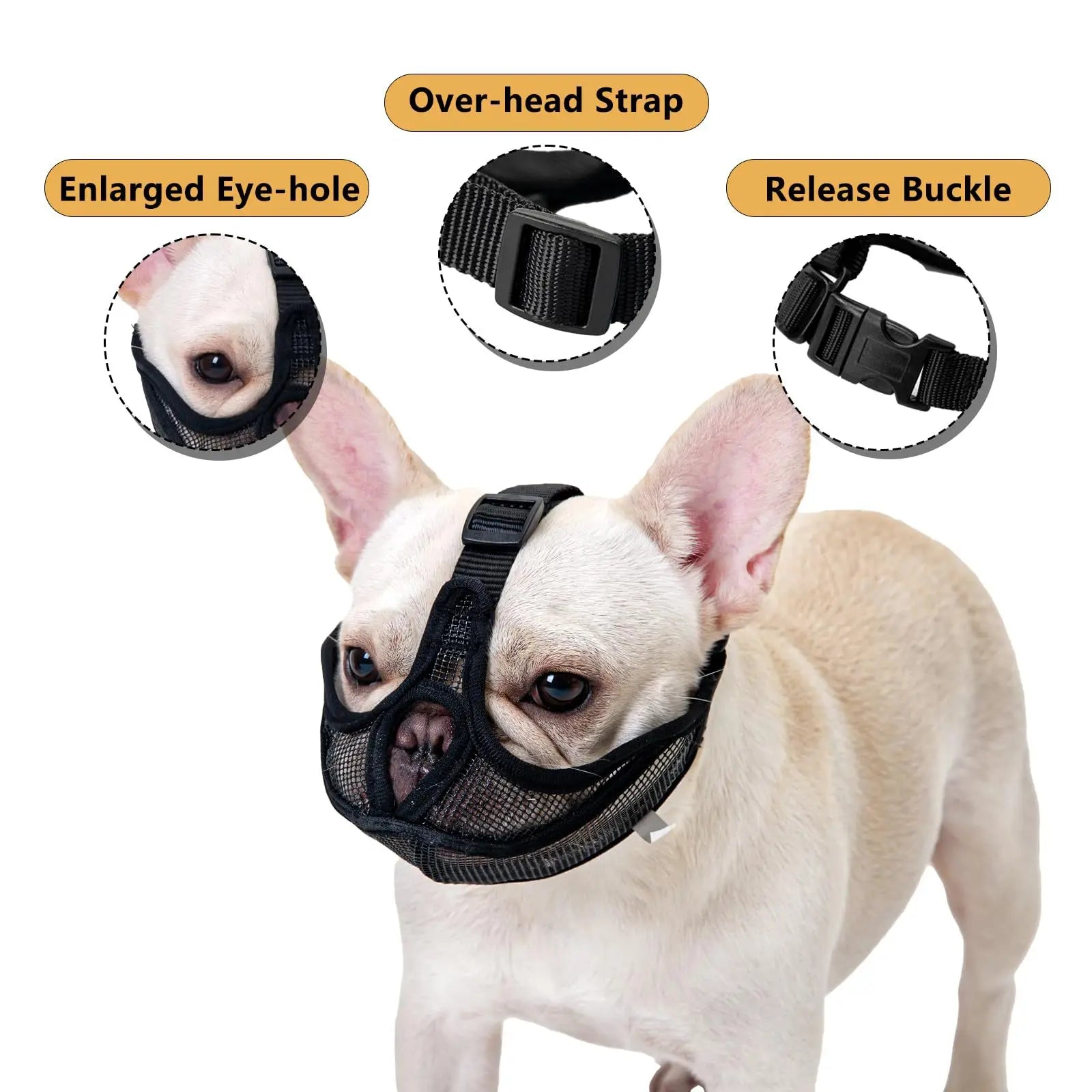 Adjustable Short-Snout Dog Muzzle — Bite Prevention for Vet Visits & Grooming – alternate view 5 of 10