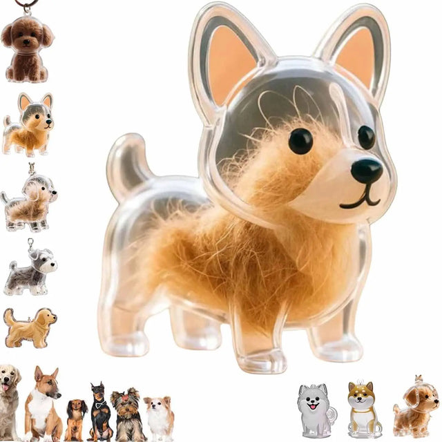 Pet Hair Memorial Keepsake Capsule — Keychain & Fridge Magnet