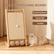 Large Vertical Sisal Cat Scratcher with Hanging Teaser Ball – Cat Furniture thumbnail