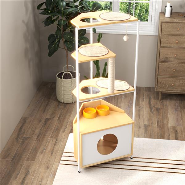 Köşe Kedi Kulesi — Yer Kaplamayan Tırmanma Ağacı