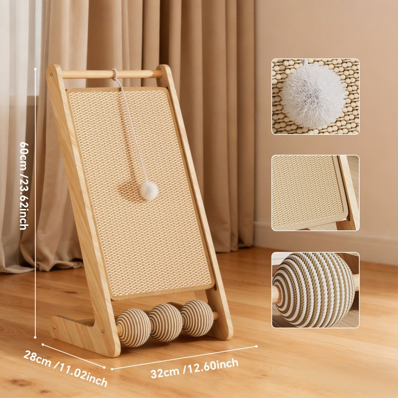 Large Vertical Sisal Cat Scratcher with Hanging Teaser Ball – alternate view 4 of 6